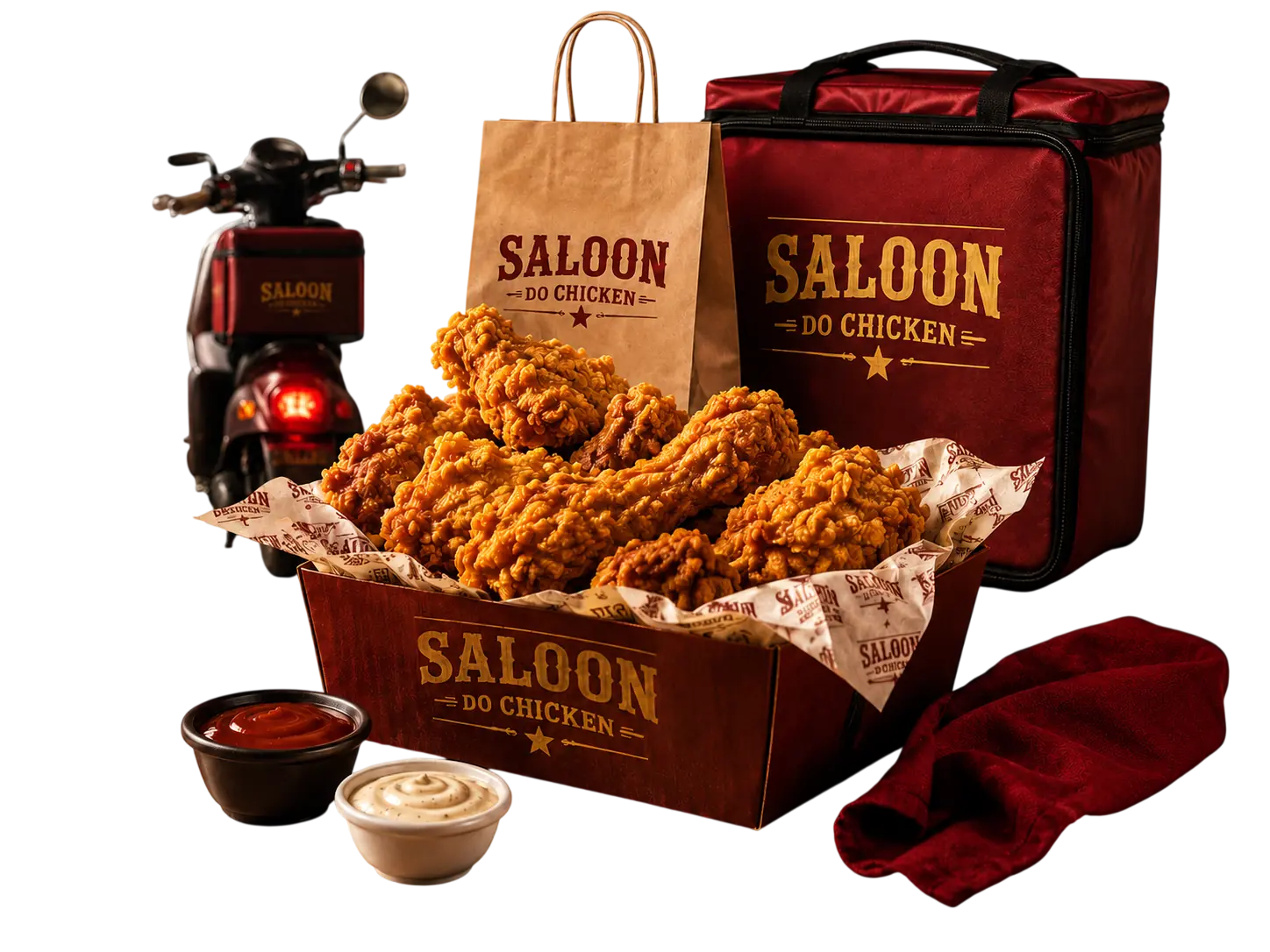 Delivery de frango frito do Saloon do Chicken em Sorocaba